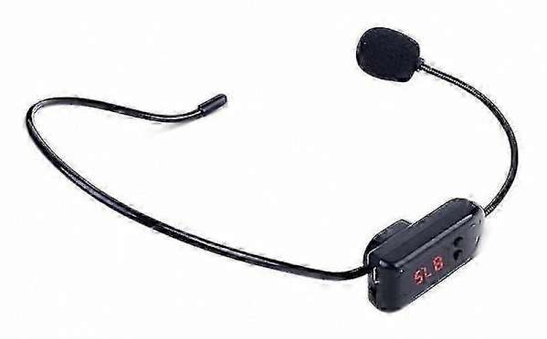 Bärbart trådlöst FM-mikrofonheadset för reseguider, lärare, möten och föreläsningar