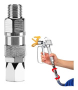 Spray Nozzle Joint 1/4-inch 360 Degree Rotating Stainless Steel High Pressure Spray Gun Hose Swivel Joint Coupling Accessory