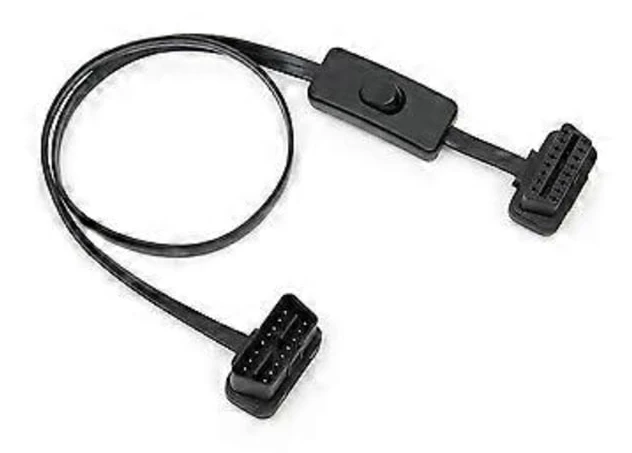 {CA}OBD2 Hane till Hona Rätvinklig Diagnostisk Förlängningskabel 60CM med Strömbrytare OBD-Brytarkabel Diagnostiskt Verktyg