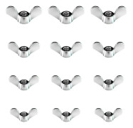 12 st Bright zink vingmuttrar Vingmuttrar i storlek M4 M5 M6 M8 Sortiment Vingbultar för gör-det-själv-verktyg Silver åtdragningsbult för fastsättning