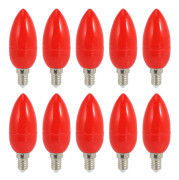 10x LED-ljusstake Ljusstake Glödlampor Röd Lyckobringande Lampa Gudsljus Energisparande Ljusstake Lampor, e14BY