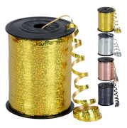 250 yards glänsande lockigt band (guld), 5MM lockigt ballongband, sm