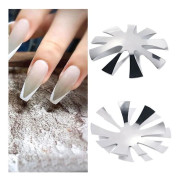 Franska Leende Linje Skärare Spetsar Manikyr Rostfritt Stål C-Form Kant Trimmer Mallar Mandelformad Fransk Leende Skär 2 St Nail Art Akryl Verktygssats
