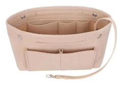 Beige Filt Organizer Handväska, Fickorganisatör Väska, Tygväska, 25 x 10 x 15 cm, Söt Gåva