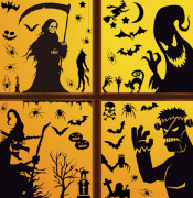 Halloween Fönsterdekaler Halloween Fönsterdekorationer Svart Gian