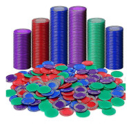 400 Stycken Plast Pokerchips Spelmarker 4 Färger Räknemarker Kort för Spel Räkning Bingo Vulture[YATOY]
