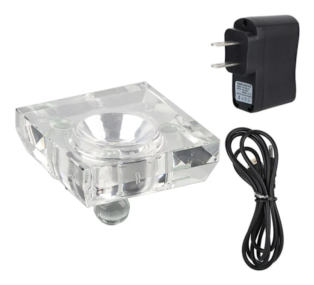 7 färgers Mini 3D Kristall LED Ljusbas Displayställ för Heminredning med USB-kabel