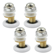 Duschdörrsrullar i koppar, rostfritt stål och nylon, designade för 4-8 mm glasdörrar, glasdörrsersättning med smidigt kullager, enkel glidning
