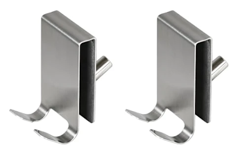 Shower Hook, Towel Holder for Glass Shower Wall, Double-Sided with Sponge Pad, Stainless Steel Shower Wall Hook for Glass Bathroom Door 5-12 mm