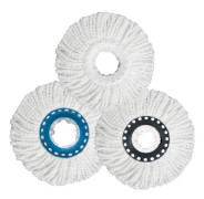 3-pack roterande mopphuvuden, mikrofibermopp bomull H