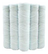 Set med 5 spiralformade vattenfilterpatroner Anti-sediment 9 3/4 tum 3/4 - 5 mikron Kompatibel med 10 tums filter Tillverkad i Frankrike-kryc