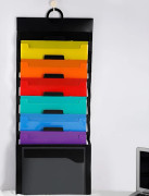 Väggmonterad tidskriftshållare A4 väggdisplay med 6 hopfällbara plastfack 36*80*3,5 cm