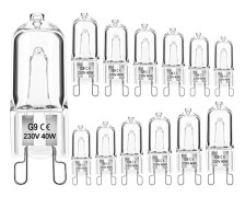 Dimbara G9 Halogenlampor 40W 230V Varmvit För Mikrovågsugn Spis Taklampor 12-pack [Energiklass G]