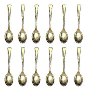 72-pack Disposable Gold Plastic Spoons Plastic Imitation Metal Cutlery for BBQ Party and Picnics