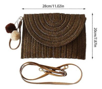 Stråväska Strandväska Handvävda Handväskor Bärbar Sommar Strandväska Handvävd Rotting Clutch Plånbok För Strand Kosmetika