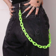 Hip Hop Jeans Byxor Kedja Punk Goth för Män Akryl Länk Plånbok Kedja för Kvinnor Hipster Chunky Tjock Plånbok Ficka Nyckelring_jarx
