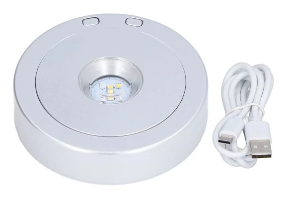 LED-displaybas, USB, RGB, färgglatt ljus, roterande kristall KLB