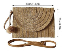 Stråväska Strandväska Handvävda Handväskor Bärbar Sommar Strandväska Handvävd Rotting Clutch Plånbok För Strand Kosmetika