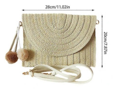Stråväska Strandväska Handvävda Handväskor Bärbar Sommar Strandväska Handvävd Rotting Clutch Plånbok För Strand Kosmetika