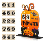 Halloween Adventskalender i trä, Pumpa-stil, 1 st, Bordsdekoration