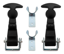 2-pack 4,7 tum T-handtagsspärrar med fästen, flexibla gummihuvspärrar T-handtagsspärr, för