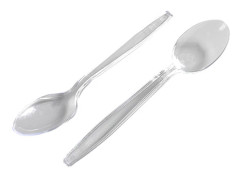 /EA/Kristallklara plastskedar, kraftiga bestick för alla tillfällen, genomskinliga plastbestick säkerställer hygien och bekvämlighet, livsmedelssäkra