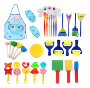 32 st barnmålarpenslar set, EVA-svamp DIY-inlärningsmålarpenslar, säkra och giftfria ritverktyg för barn