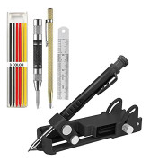 Multifunktionellt Skrivverktyg - Djupa Hål Pennor, Snickar Pennor Set Med Automatisk Centerpunch, Ca