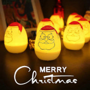 {HH} Set med 12 Tryckta Söta Tomte Ägglampa Halloween Jul LED-ljus Gåva Present (Gult Ljus)