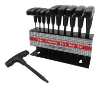T-formad sexkantnyckel med svart handtag 10-delars specialformad nyckelsats T7-t40