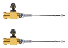 2x Motorcykel Hydraulisk Koppling Huvudcylinder Stång Bromspump M10x1.25mm Aluminium Guld