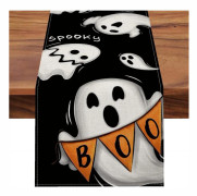 Halloween Spöke Bordslöpare Semester Dekorativ Duk Fest Kaffebord Duk Isolerad Halkfri Matta