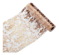 Bordslöpare Rulle med Paljettfolie Metalliskt Nät, Glänsande Dekoration för Elegant Bröllopsfest och Högtidsevenemang, Guldfoliering rose gold 28*275