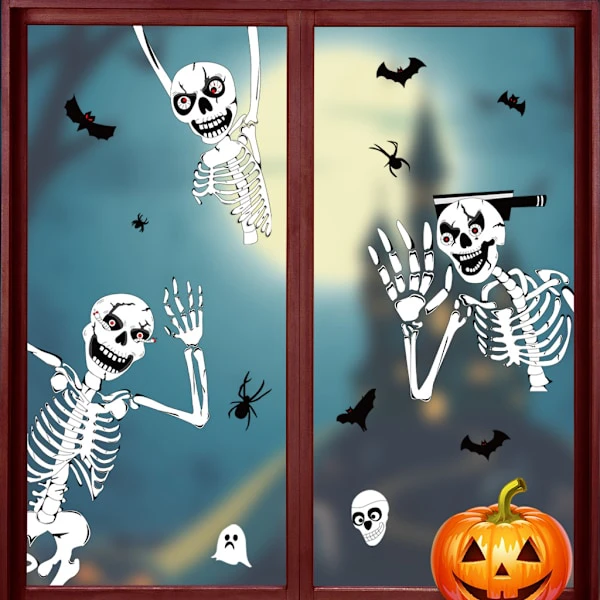 Halloweenfönsterklistermärken, Halloweenfönsterdekorationer och