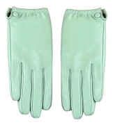 Damhandskar i äkta läder, varma fårskinnsdamhandskar med pekskärmskompatibilitet, kort design för daglig användning, premium Light green M