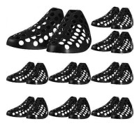10 par stora skoträd i plast för sneakers, ventilerade skoträd, skoblock för skor och stövlar, svart