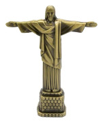 Metallfigur av Kristus Frälsaren i Brasilien, Jesusfigur, Kristus Frälsaren-staty, Jesus Kristus-staty, Gåva, Heminredning, Katolsk (FMY)