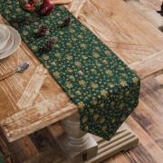Bordslöpare för julmiddagar, Fuskpäls Löpare Snötryck Dekorativ Matta för Julbröllopsfester, Ljus Heminredning Rustik Stil Elegant green 30*240