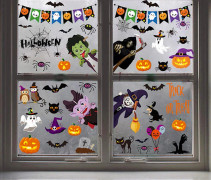 Halloween Dekorationer Klistermärken För Fönster Skyltfönster Katt Fladdermus