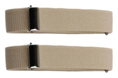 Elastiska Armband för Män och Kvinnor, Justerbara Ärmhållare med Hängsmycke, Stretchiga Armband för Formell och Vardaglig Klädsel, Trendiga Ärmar Khaki