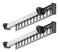 Klädstång Garderob Utdragbar Glidande Hängare Klädställning För 12 Galgar Längd 312mm 2-pack