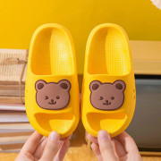 Molntofflor för barn, halkfria sommartofflor med söt tecknad design, supermjuka tjocka sulor vattentäta tofflor för barn, snabbtorkande strandpool Yellow 34/35
