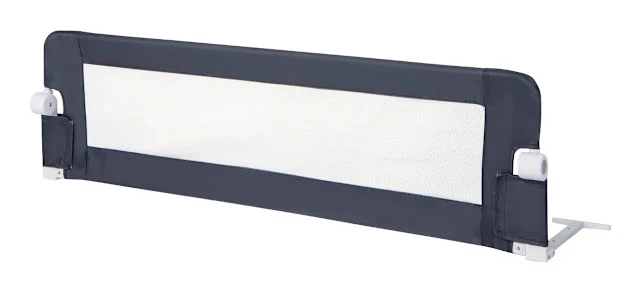 Fällbar sängstång med justerbara & ett-klicks vikband sängskydd 150 x 42cm grå