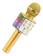 Trådlös karaokemikrofon Bluetooth högtalare GULD gold