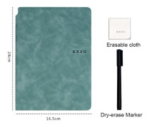 Whiteboard Notebook with Whiteboard Pen Erasable Cloth LAKE BLUE