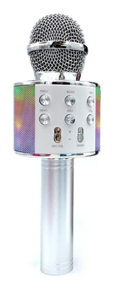 Mordely Trådlös karaokemikrofon Bluetooth högtalare SILVER silver