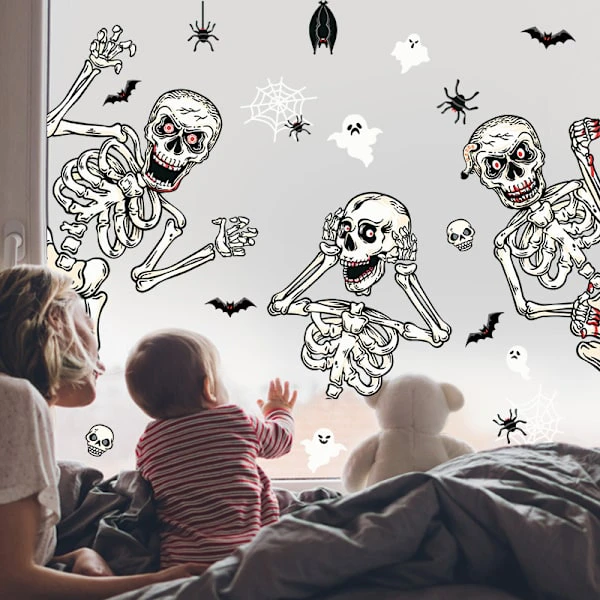 Halloween Fönsterdekaler Halloween Fönsterdekaler Skelett