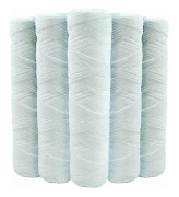 Set med 5 spolade vattenfilterpatroner Antisediment 9 tum 3/4 - 20 mikron kompatibla med 10 tums filter tillverkade i Frankrike