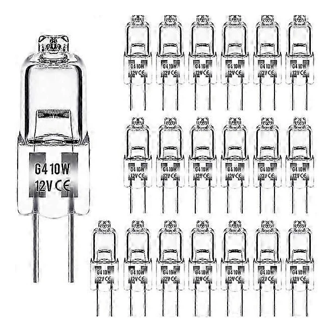 G4 halogenlampor 10W 12V - Varmvitt - 20-pack