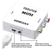HDMI till AV/RCA 1080P Signalomvandlare, Universell Video Ljudadapter